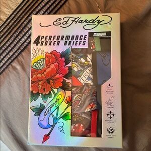 Ed Hardy Colorful Boxer Briefs Set, size M, NEW, $58 Retail